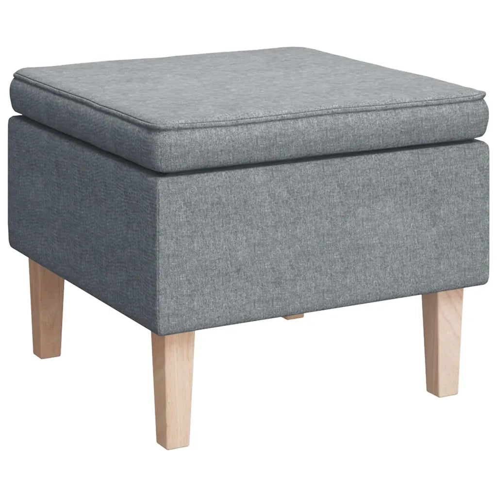 Divano Sedia-Poltrona con Gambe a Dondolo e Sgabello Grigio Chiaro Tessuto