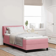 Letto a molle con materasso Rosa 80 x 200 cm Velluto 3340363