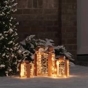 Decorazione Scatola Regalo con 60 LED 3 pcs 20 x 20 x 20 cm PET 42019089