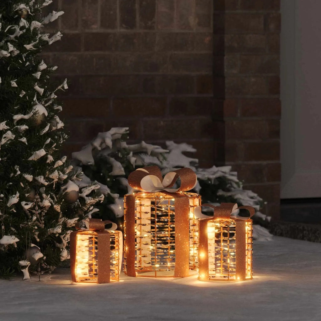 Decorazione Scatola Regalo con 60 LED 3 pcs 20 x 20 x 20 cm PET 42019089