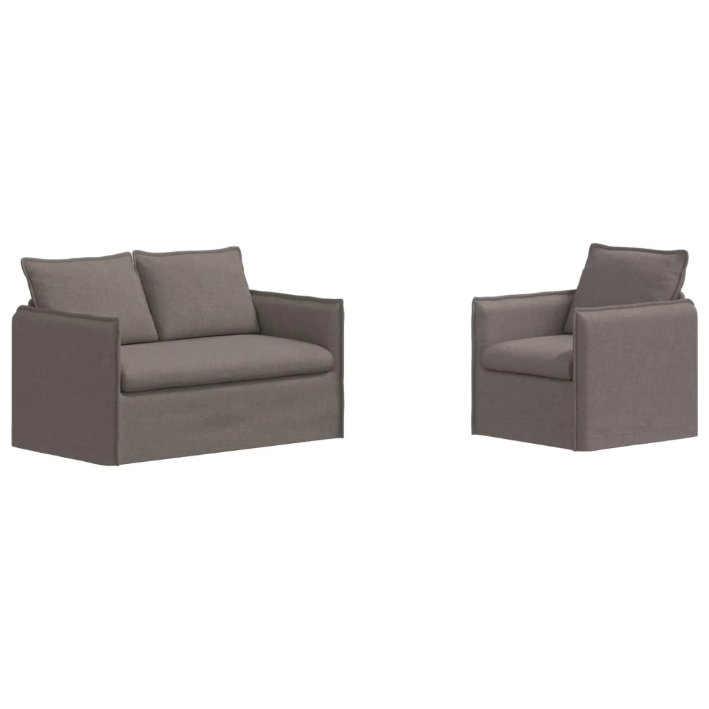 Set di divani 2 pcs Tortora 136 x 82 x 85 cm Tessuto