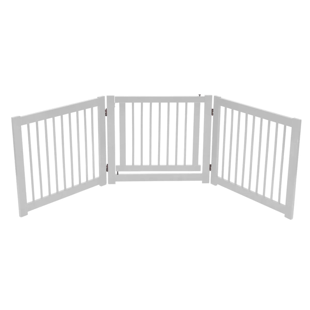 Cancelletto di sicurezza pieghevole per animali domestici 206 x 61 x 1,8 cm facile da installare legno di pino bianco 20_0010623