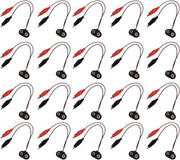 20 pezzi di connettore batteria a clip con doppie clip Krokodil - 9V - 15 cm di lunghezza - cavo di indagine - sostituzione componenti elettronici
