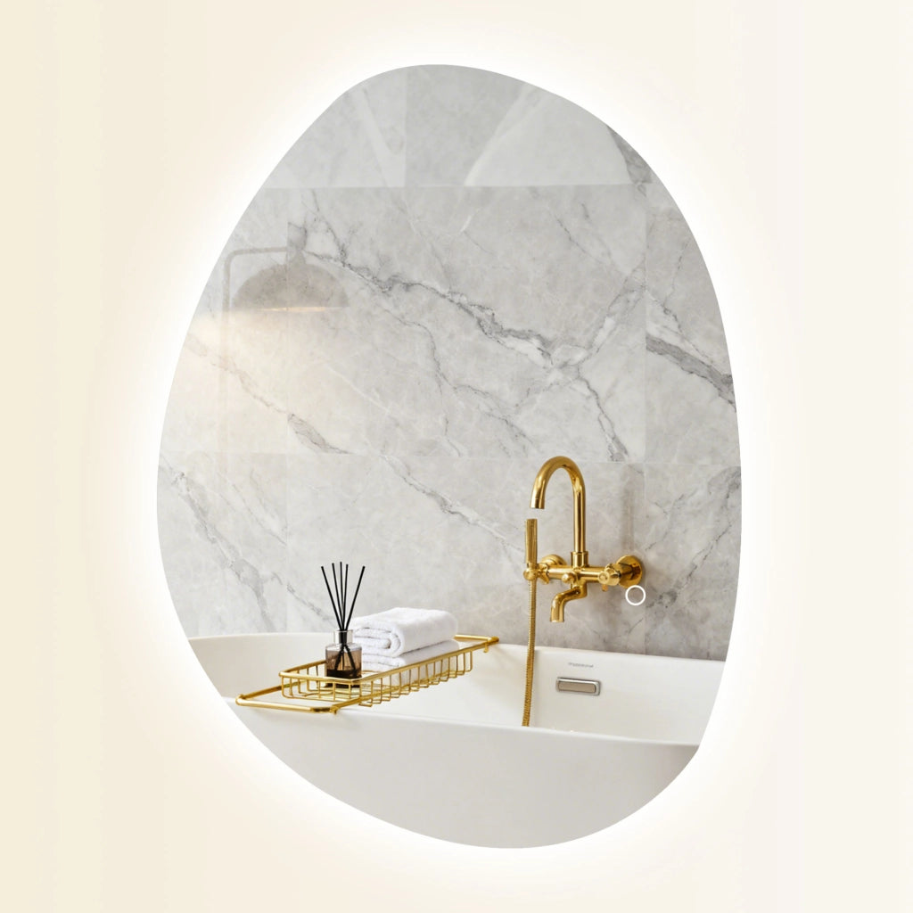 Specchio da Bagno LED con Luce Regolabile ¨C Xylo ¨C Vetro Temperato Argento 70x50 cm