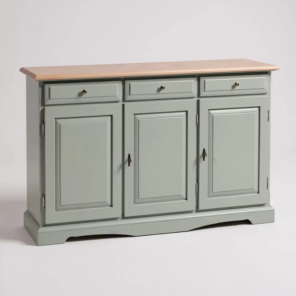 Madia credenza in legno laccato pennellato tortora  l.156 p.42 h.85 - Mobili 2G