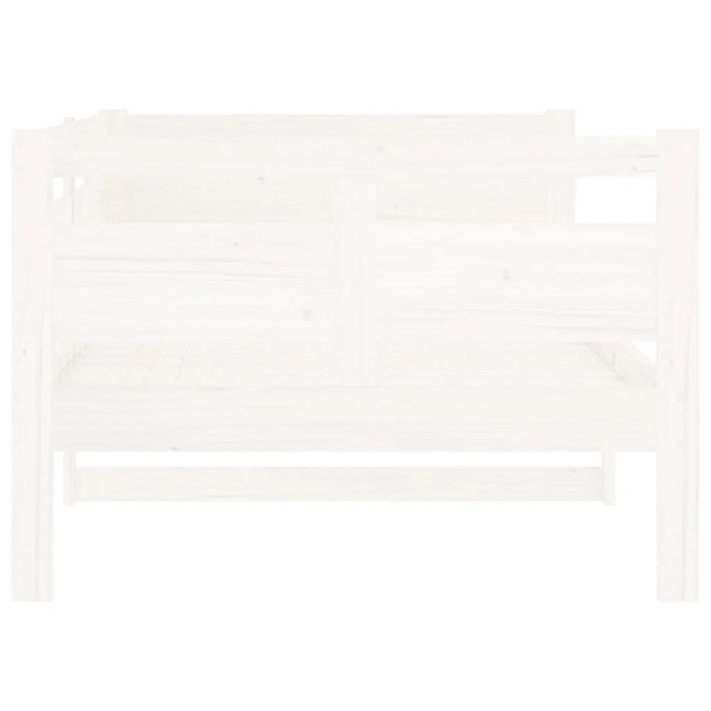 Letto singolo | Letto per adulti | Dormeuse Bianca in Legno Massello di Pino 90x200 cm