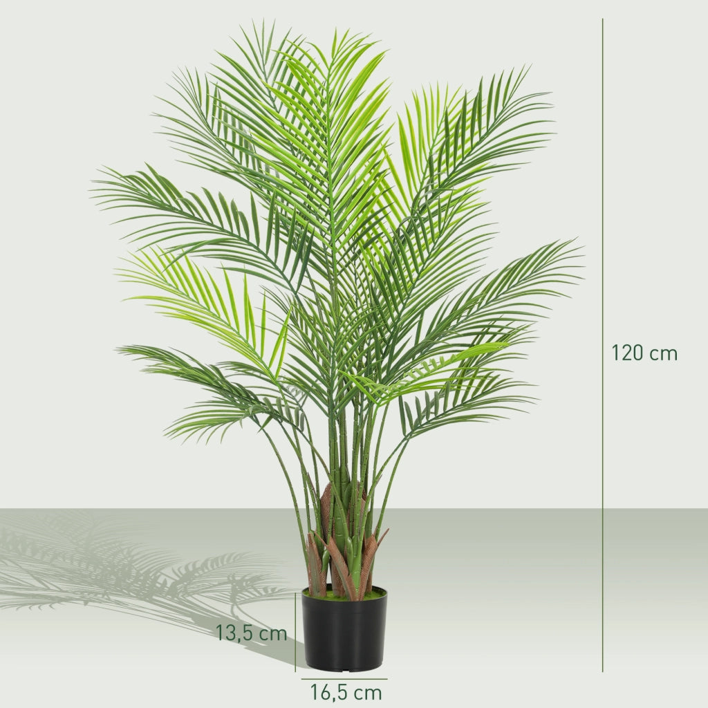 Palma artificiale grande 120cm pianta finta in vaso ¨C zephmum ¨C verde plastica