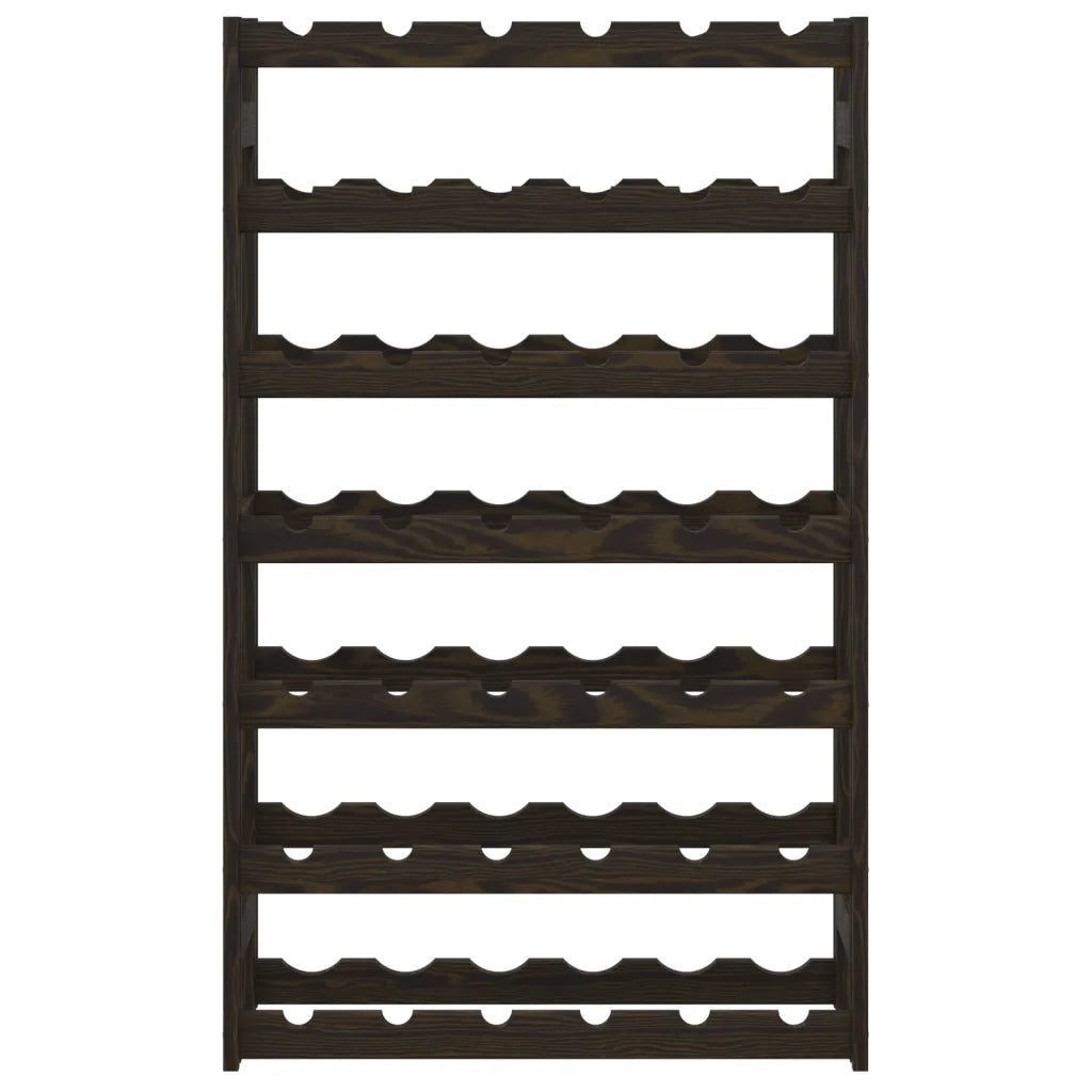Portabottiglie per 42 Bottiglie Nero Legno Massello di Pinocod mxl 83905