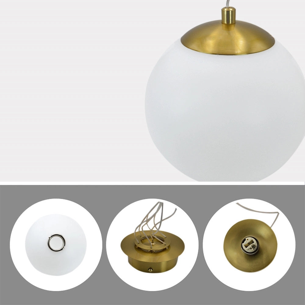 Trade Shop - Lampadario A Sospensione Bronzo Lampada Minimal Da Soffitto Con 7 Sfere Attacco G9 Lp-84-7 -