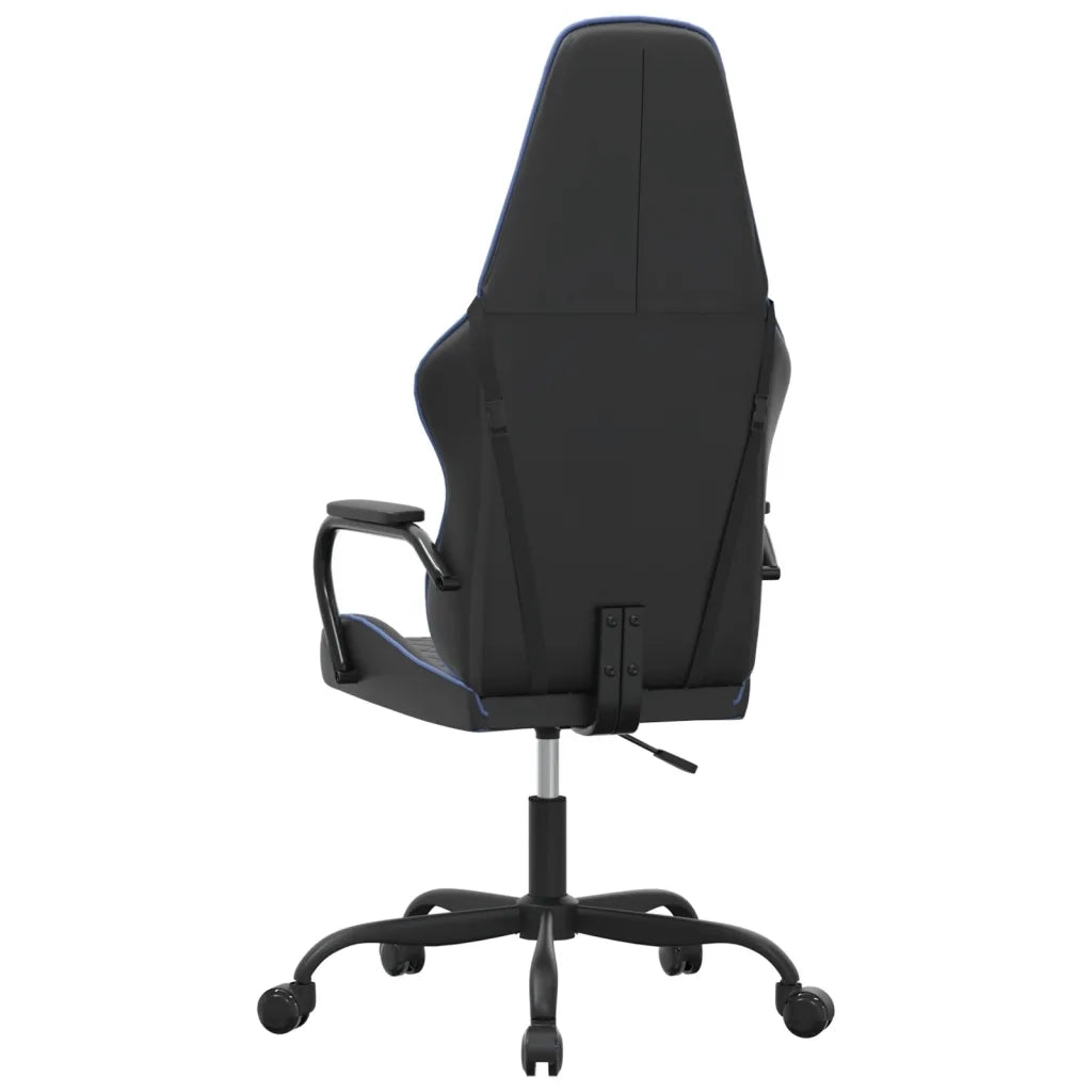 Sedia da Gaming | Sedia da e-sports Massaggiante Blu e Nero in Similpelle