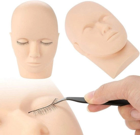 Otturatore a gomma morbida per allenamento del contorno occhi - massaggi - esercizio per la forma del viso - 24,4 x 15,5 cm - ideale per parrucchieri - testa di silicone per make-up
