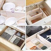 Organizzatori di cassetti espandibili per ufficio, cucina, cassetti, bagno, camera da letto e armadio (4 pezzi)