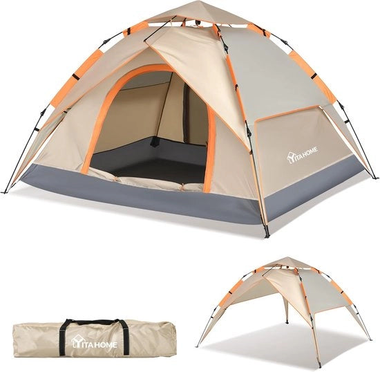 Tenda da campeggio, tenda pop-up per 2 persone, impermeabile, resistente al vento, 210D Oxford, resistente alle abrasioni, portatile, ultraleggero, per campeggio, escursioni, backpacking