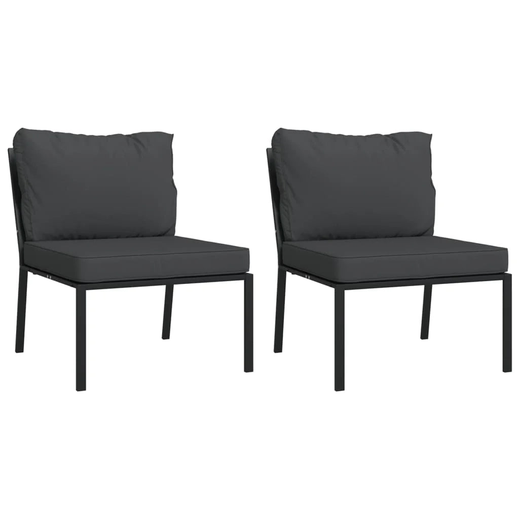 Set di mobili da giardino mobili da esterno 7 pezzi con cuscini acciaio grigio bambù 02_0017181