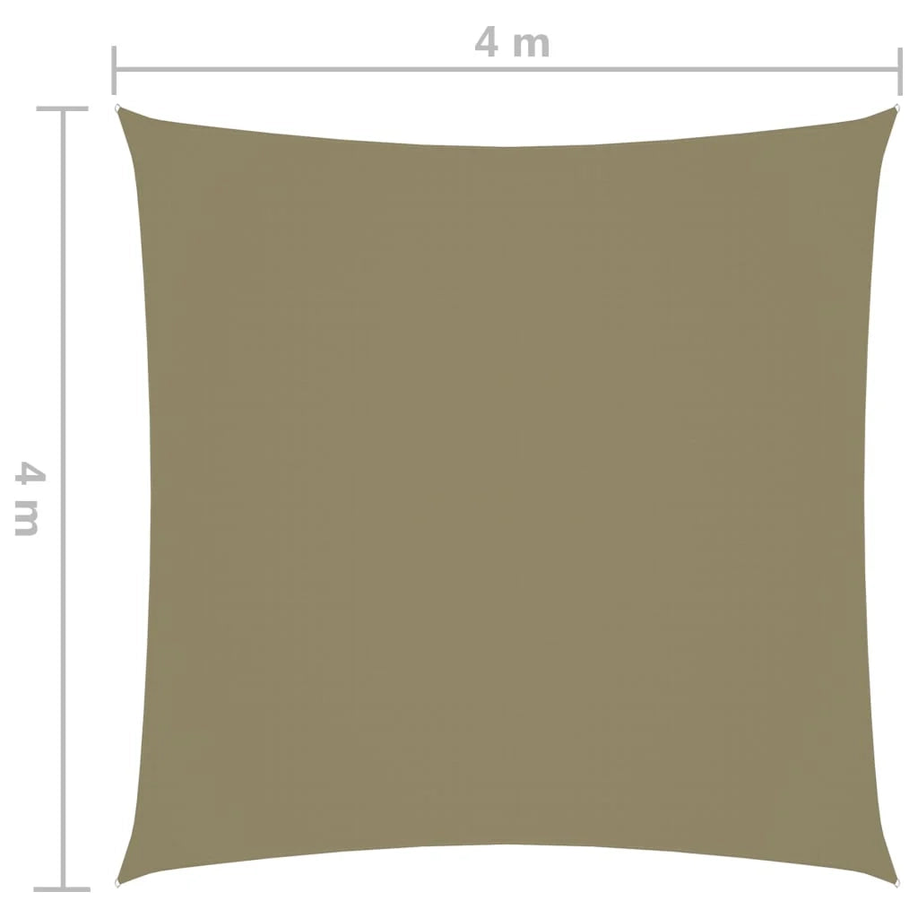 Vela ombreggiante/ombrellone quadrato 4 x 4 m in tessuto Oxford beige 02_0009504
