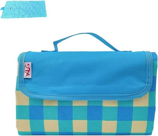 Tenda per picnic 145 x 200 cm - tappeto impermeabile per esterno - campeggio e spiaggia - blu