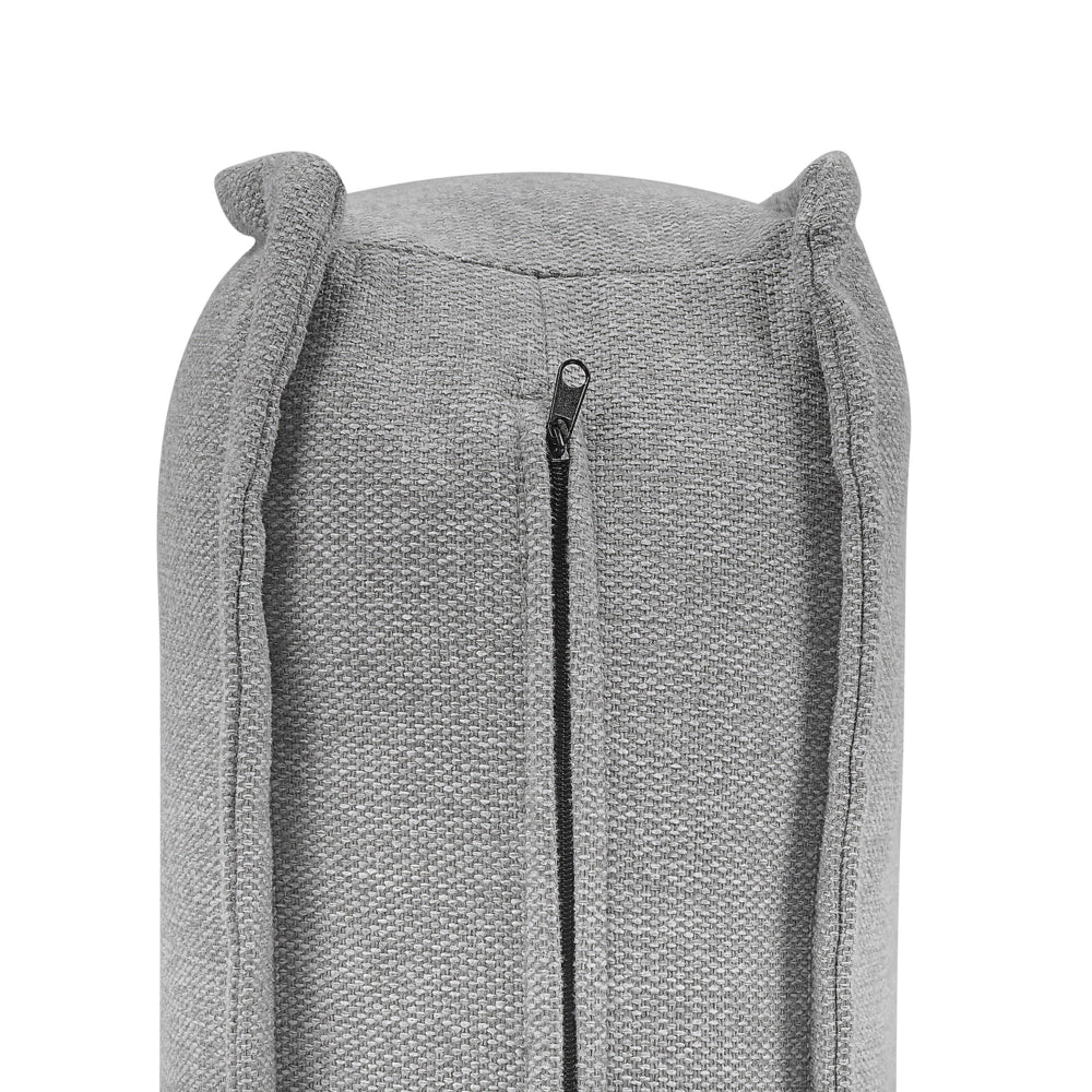 Sedile 1 posto con gambe in legno massello di poliestere grigio Sedile trapuntato Fodera per cuscino rimovibile
