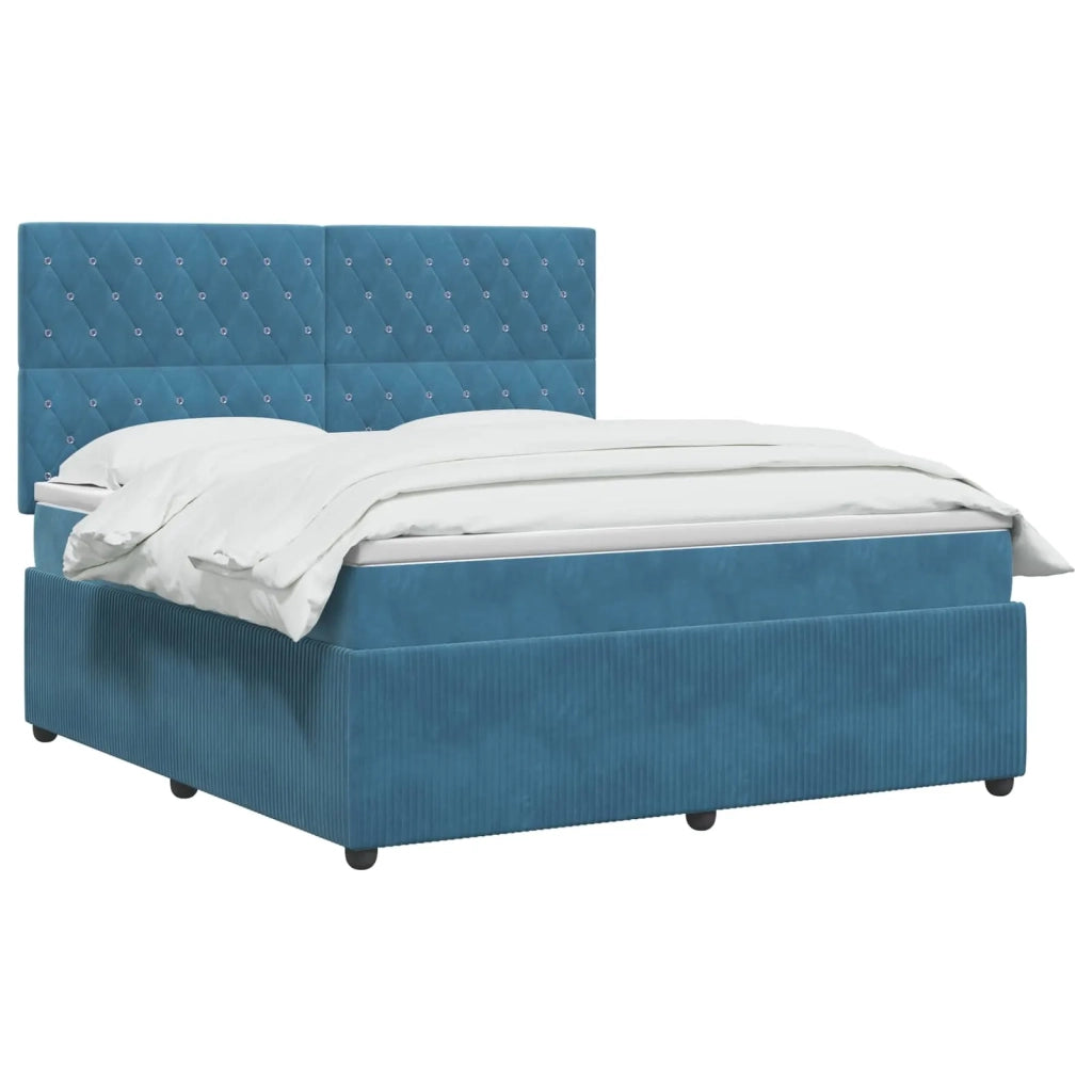 Letto box spring con materasso Blu 180 x 200 cm Velluto 3454653