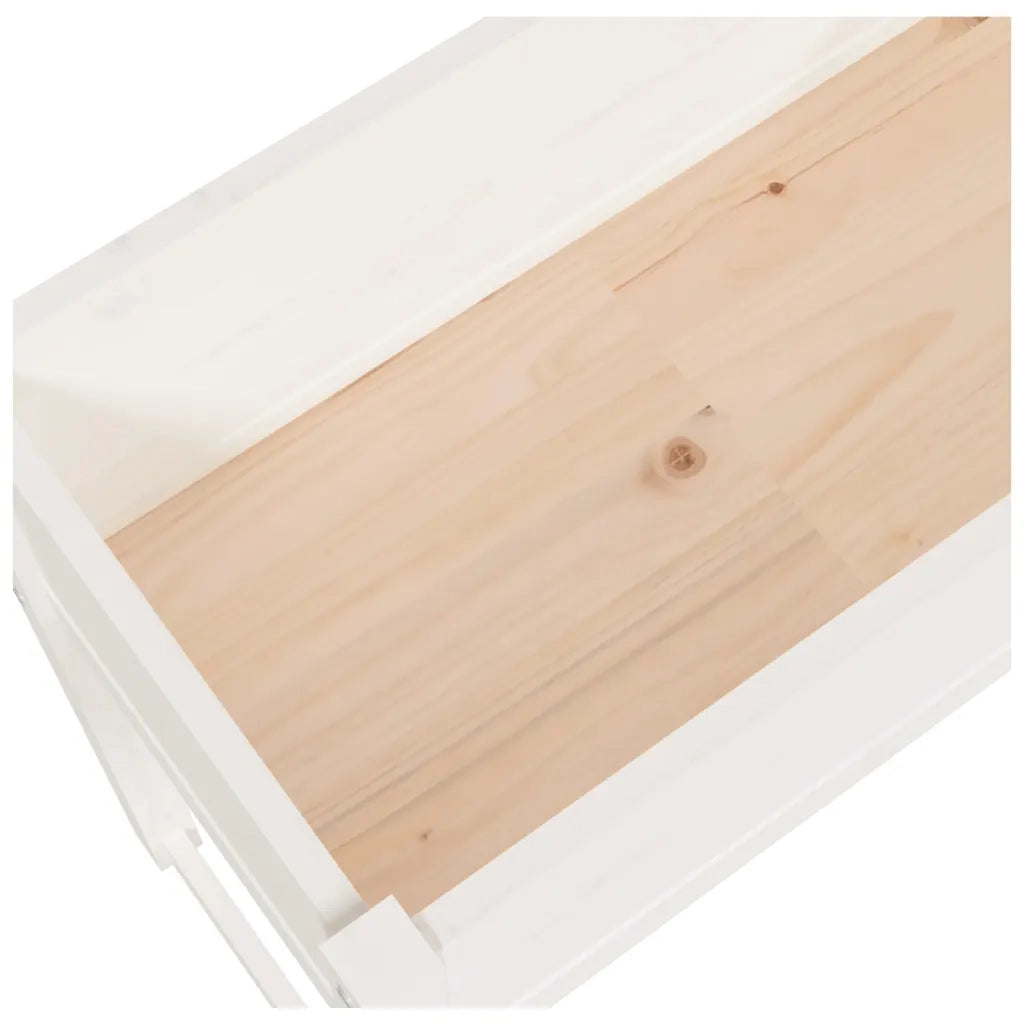 Fioriera Bianca 78x40x81 cm in Legno Massello di Pino 822133