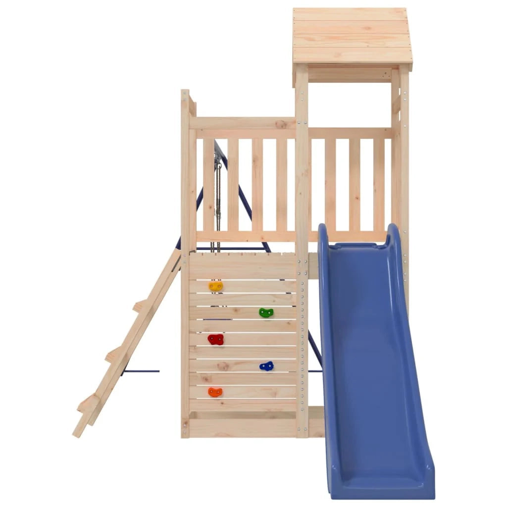 Area giochi all'aperto con altalene scivolo e robuste strutture per arrampicarsi  giochi da giardino 505 x 186 x 214 cm legno di pino massiccio 02_0004977