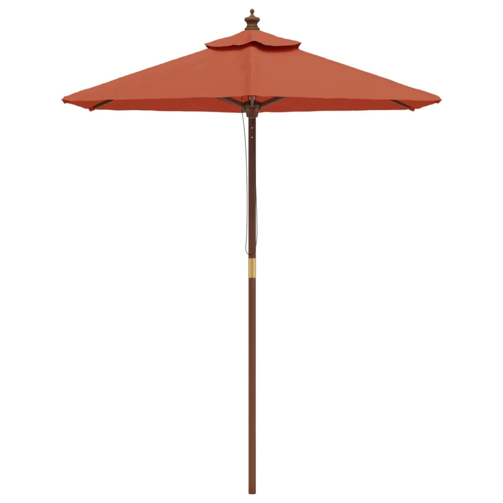 Ombrellone da giardino con palo in legno color terracotta 196 x 231 cm 02_0008362