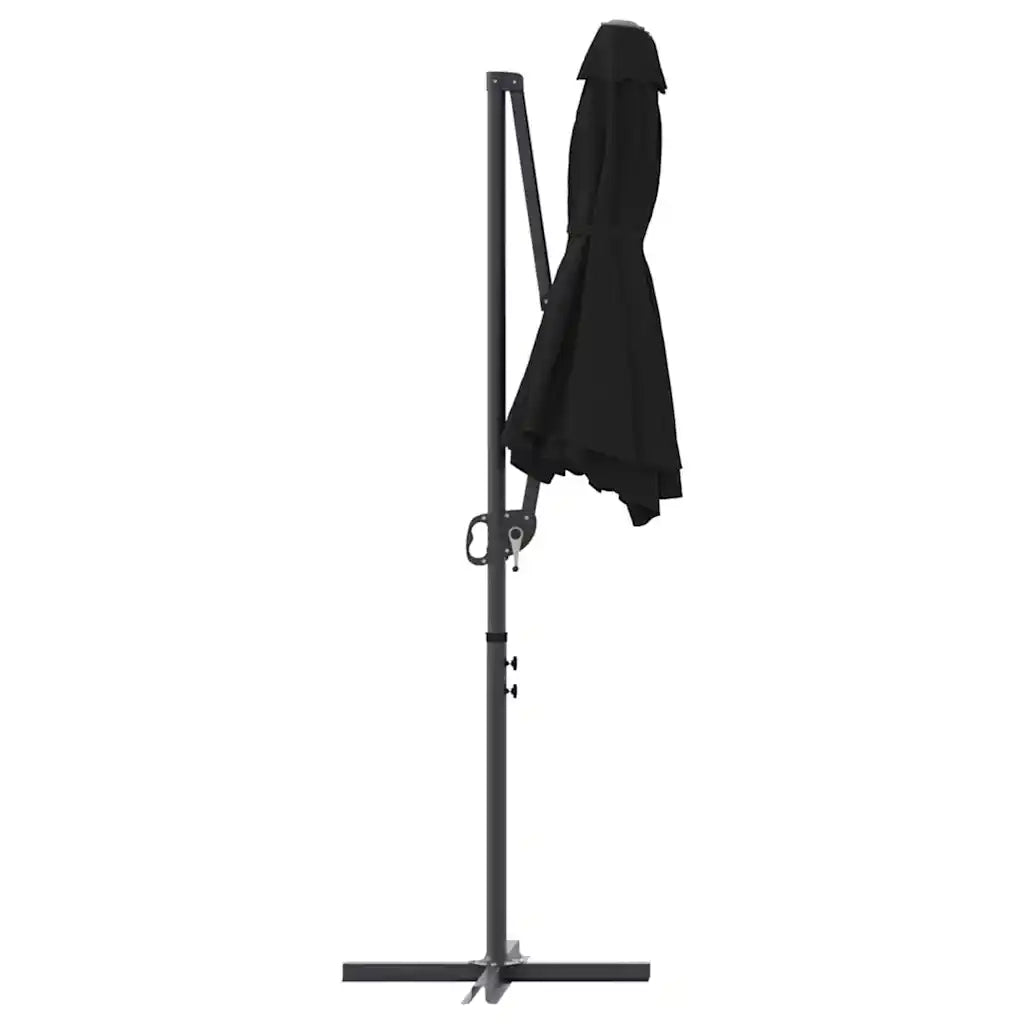 vidaXL Ombrellone a braccio da giardino Nero 372 x 198 x 243 cm
