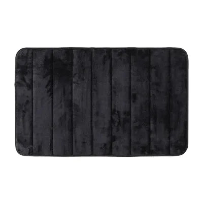 Tappeto bagno 100% poliestere 45x75 nero antiscivolo  Memo