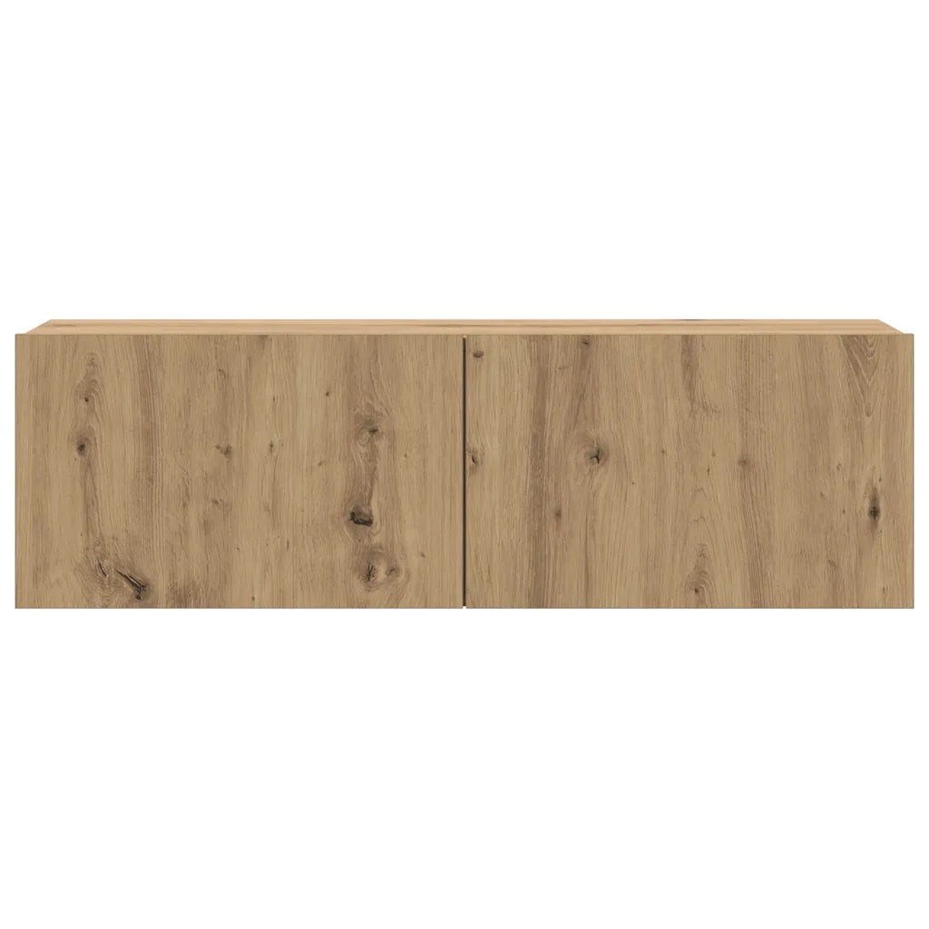 Set Mobile TV 8 pz Montato a Parete Rovere in Legno Multistrato 3328952