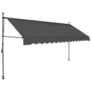 Tenda da Sole Retrattile Manuale con LED-Tenda parasole per Patio 400 cm Antracite
