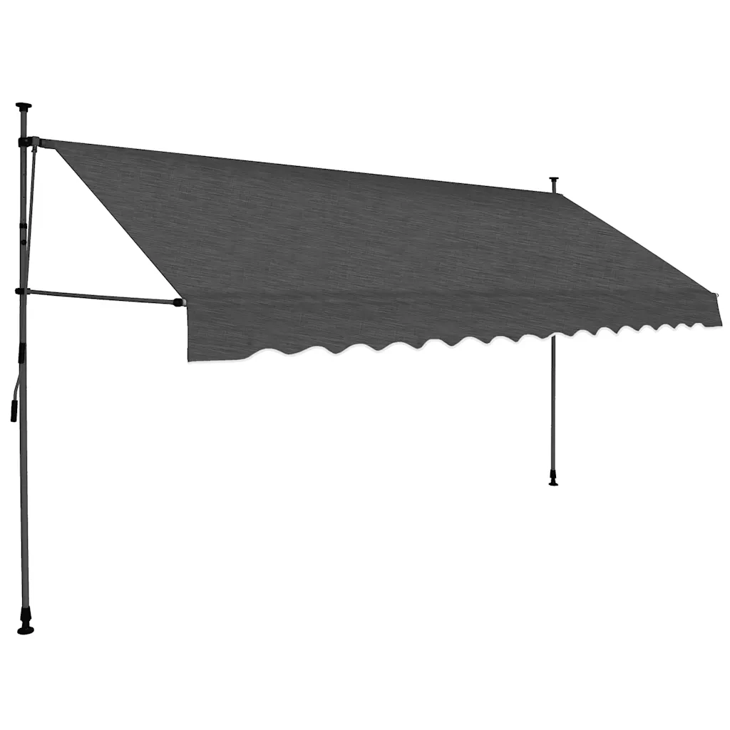 Tenda da Sole Retrattile Manuale con LED-Tenda parasole per Patio 400 cm Antracite