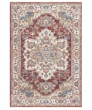 Parure Tappeti orientali MURCIA K7072-E22272 (1 pezzo cm.80x160 + 2 pezzi cm.60x133) motivo persiano stile classico tradizionale colore rosso per scendiletto camera matrimoniale