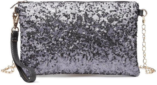 Borsa Mini Clutch con Paillettoni per Donne con Cinturino in Oro per Matrimoni, Appuntamenti e Varie Occasioni con Cinturino di Caviglia