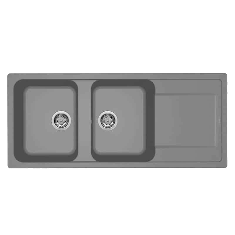 Lavello Elleci Incasso 2 vasche 116x50 Life 500 Granitek Grigio Titanium LM250073