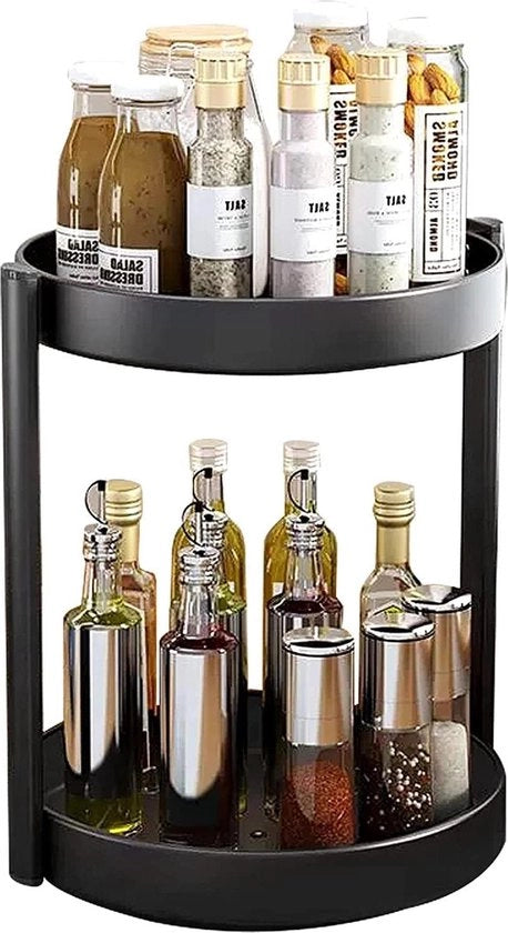 Organizzatore per cucina a doppio piano rotativo 360 gradi