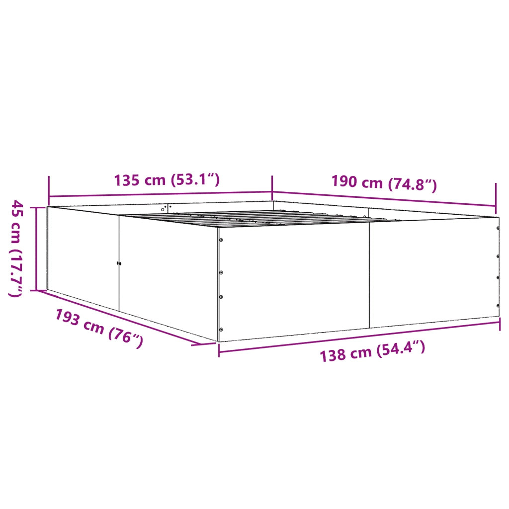 Giroletto Grigio Sonoma 135x190 cm in Legno Multistrato