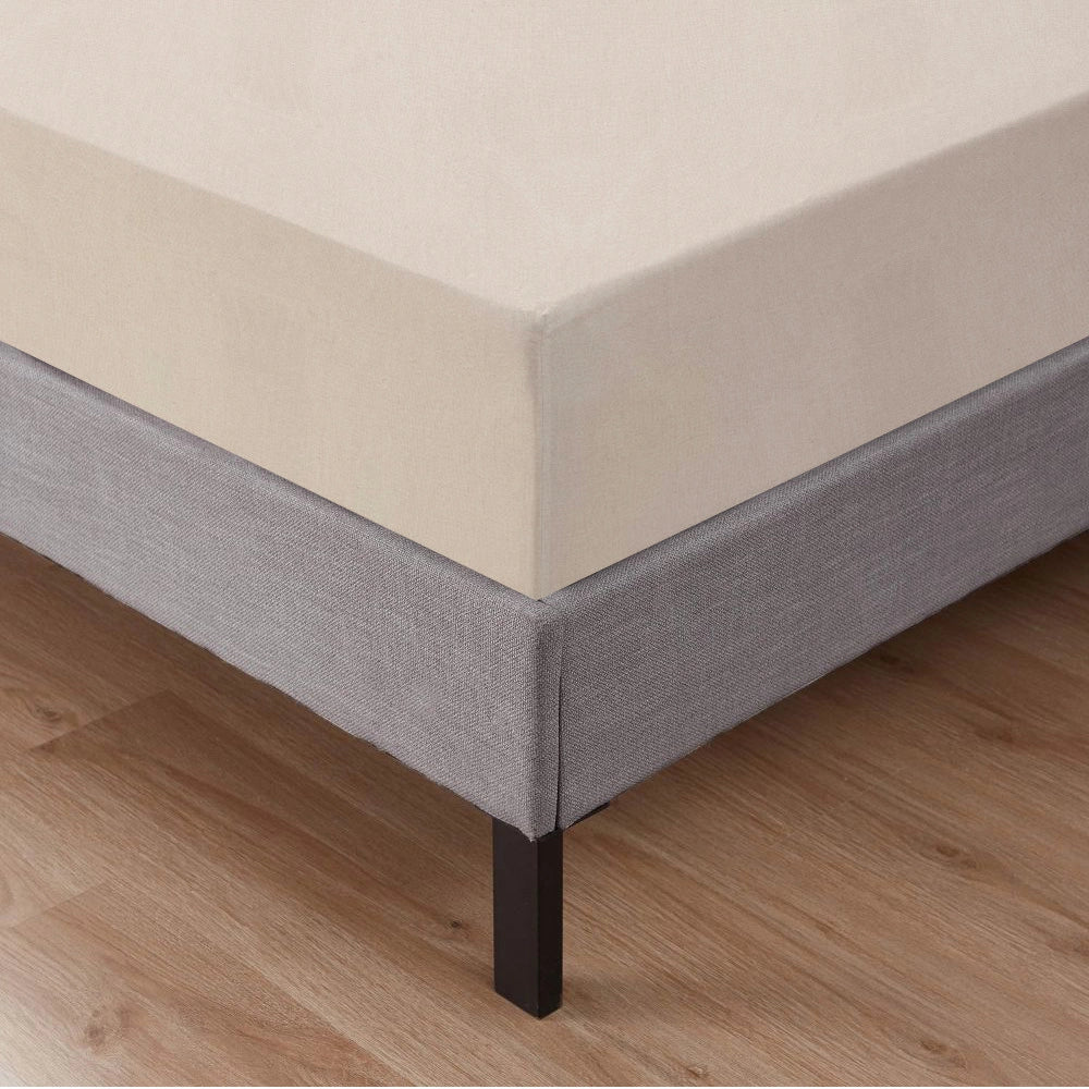 Lenzuolo Sotto Con Angoli Elastici 100% Puro Cotone  Beige - Matrimoniale