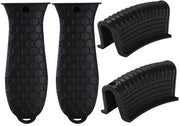 Manubrio di cottura in silicone antiscivolo - resistente al calore - piastra in ghisa - set di 4 contenitori - supporti per pentole - maniglia di cottura
