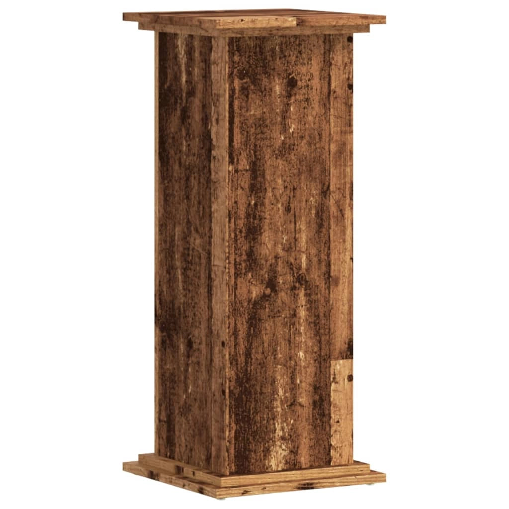 Portavasi mobiletto per fiori legno invecchiato 33 x 33 x 80 cm legno ingegnerizzato marrone 02_0045188