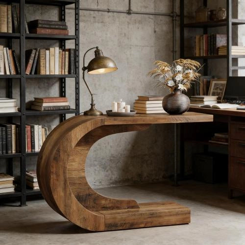 TAVOLO CONSOLLE C 110x35x75 cm Legno Marrone Rustico