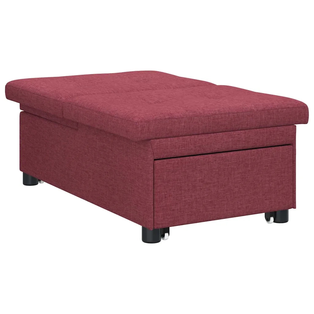 Divano Letto Estraibile Rosso Vino 194 x 50 x 82 cm Tessuto 42008585