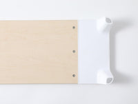 Supporto Monitor da Scrivania 56x20x5,7 cm con Base di Ricarica Wireless in MDF e Plastica Bianco