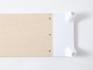 Supporto Monitor da Scrivania 56x20x5,7 cm con Base di Ricarica Wireless in MDF e Plastica Bianco