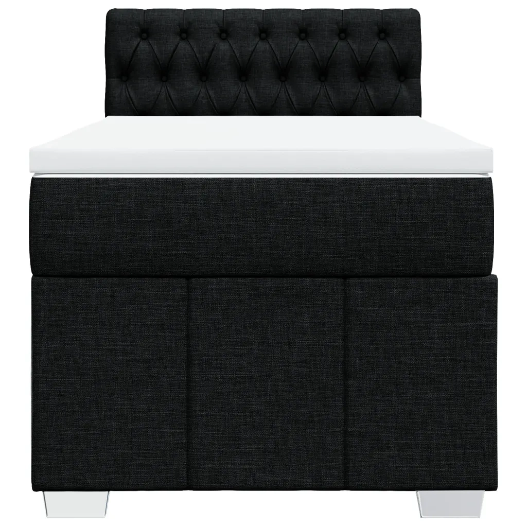 Giroletto a Molle con Materasso Nero 100x200 cm in Tessuto 3286988