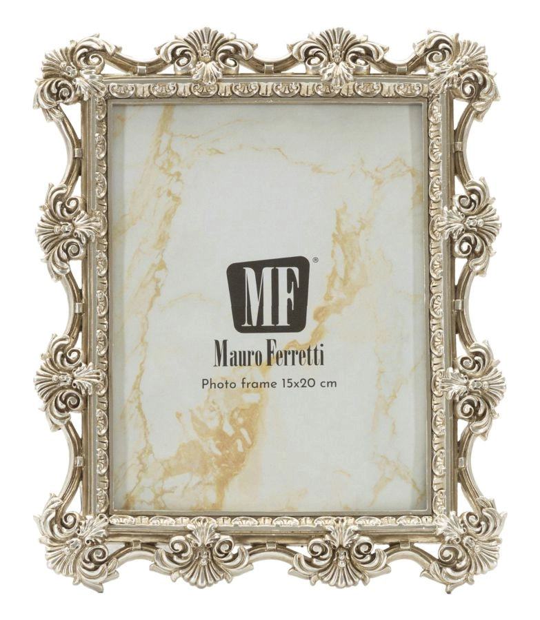 Cornice Florence 21,5x2x26,8 cm in Resina e Vetro Argento