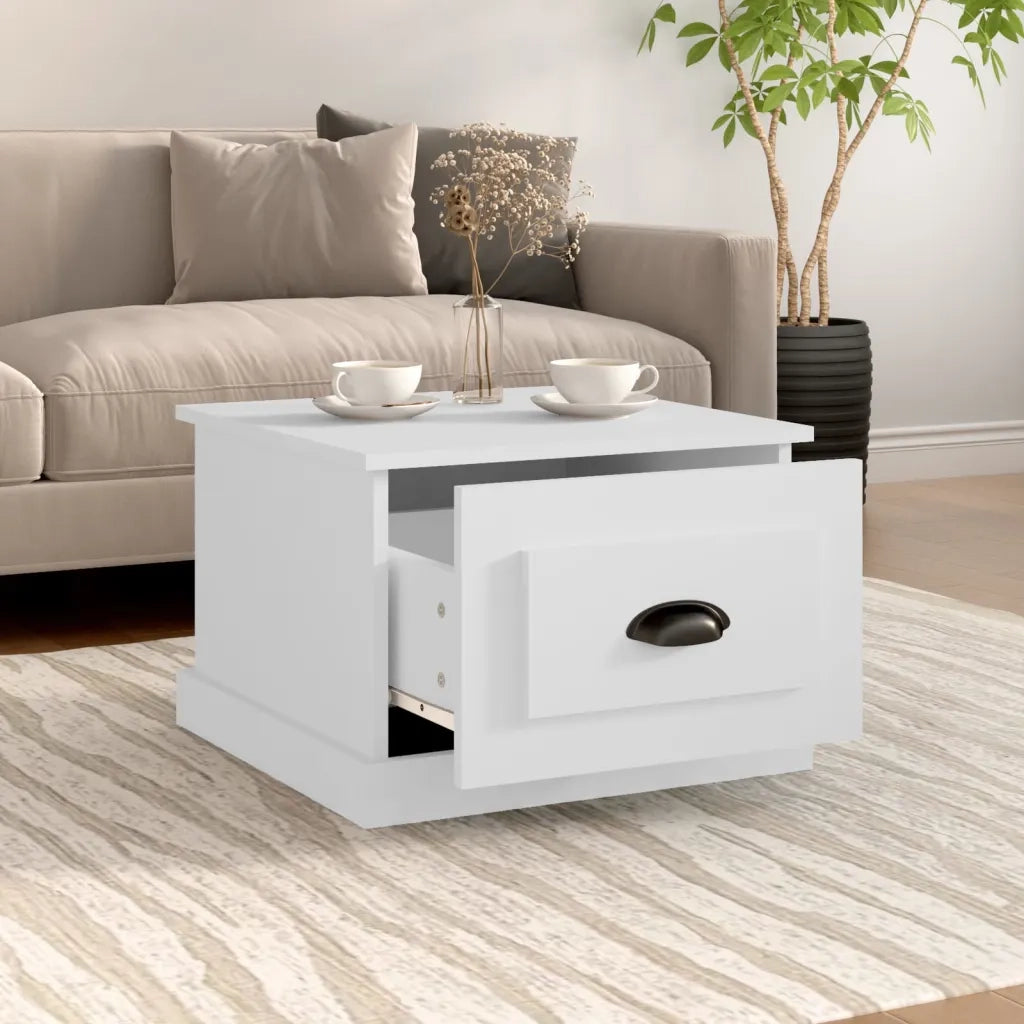 Tavolino da Salotto Bianco 50x50x35 cm in Legno Multistrato 816248