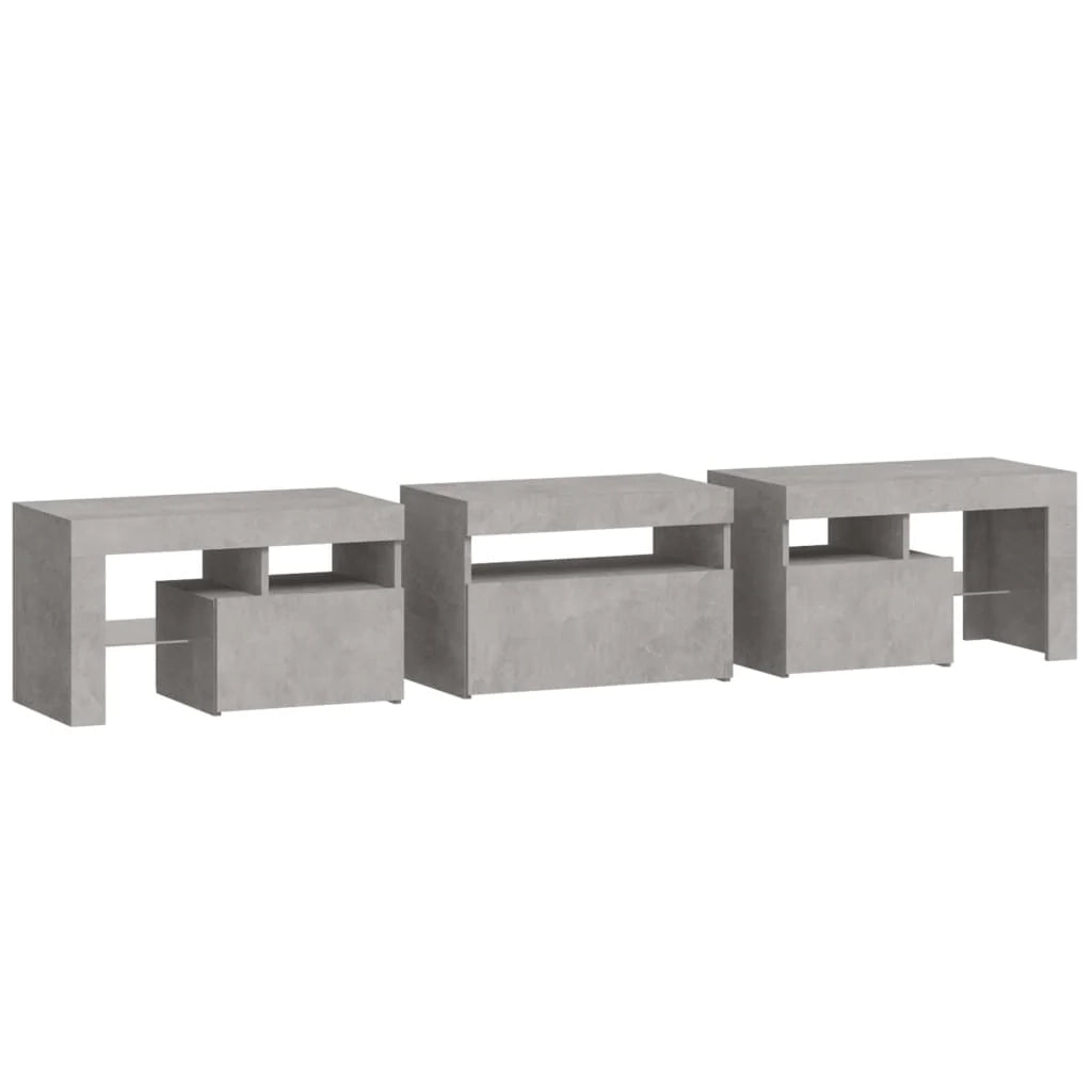 Mobile TV multimediale mensola TV credenza mobile TV per sala da pranzo soggiorno camera da letto con luci LED 200 x 36,5 x 40 cm grigio 02_0026552