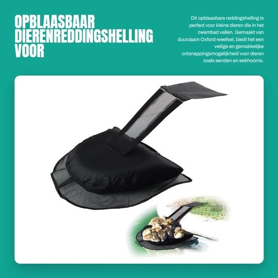 Reddingshelling per Dieren - Piscina Opblaasbar - Vluchthelling - Tessuto Oxford Resistente - Facile da Installare - Soluzione di Sicurezza - Rete di Salvataggio per Animali