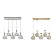 Trade Shop - Lampadario Da Soffitto A Sospensione Plafoniera Sfere Cristalli Attacco G9 B26 -