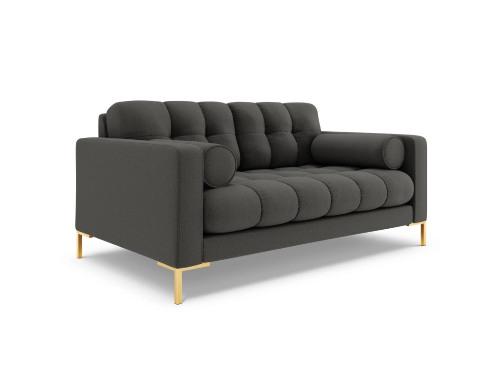 Cosmopolitan Design - Divano "Bali" 2 posti in tessuto strutturato grigio scuro 