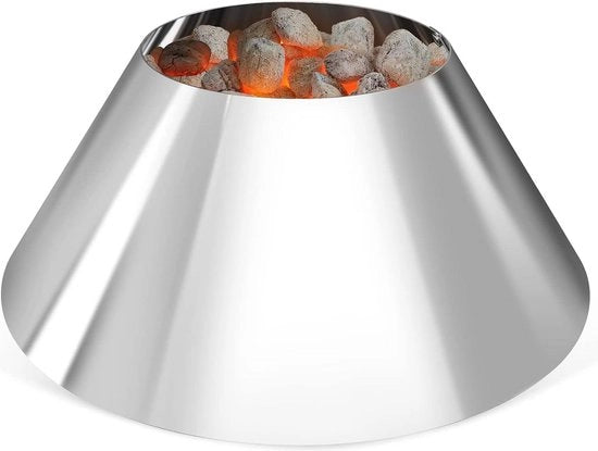 Vasca in acciaio inossidabile per barbecue a vapore per grills in ceramica con manico regolabile